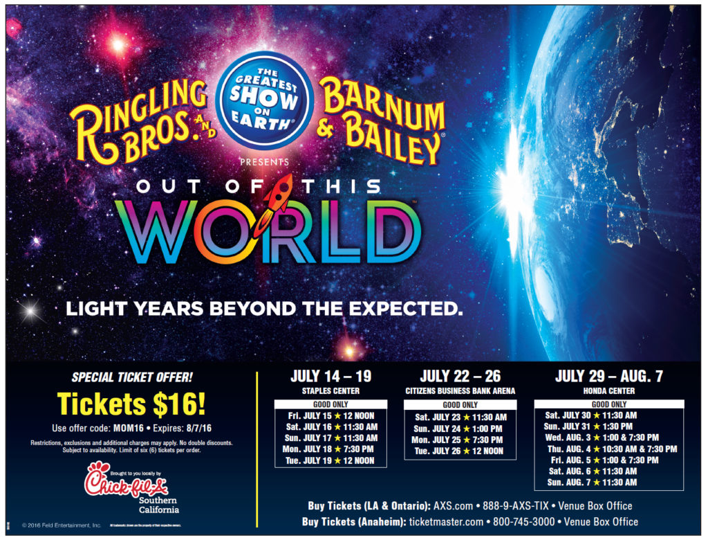 Ringling Bros. and Barnum & Bailey Circus Tour including LA July 14th